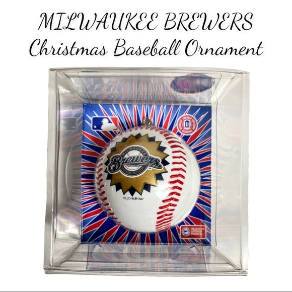 NIB Milwaukee Brewers Christmas Baseball Ornament - Picture 1 of 7
